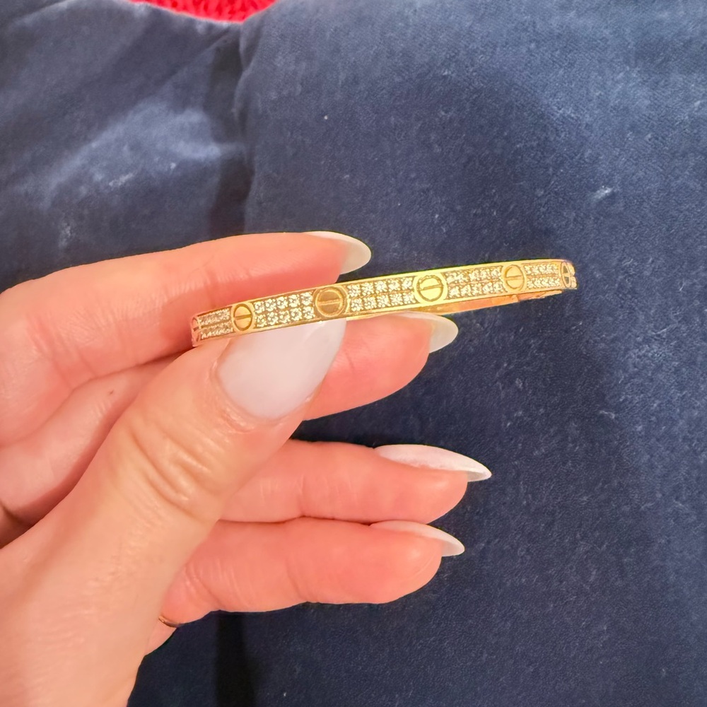 18k cz bracelet bangle in 15cm